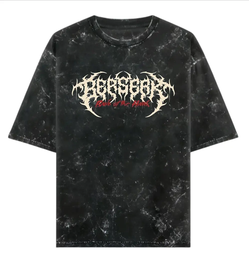 Berserk Acid Wash Black 240gsm Oversized t-shirt 