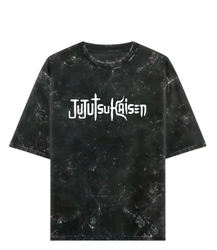 Jujutsu Kaisen Acid Wash Black 240gsm Oversized t-shirt 