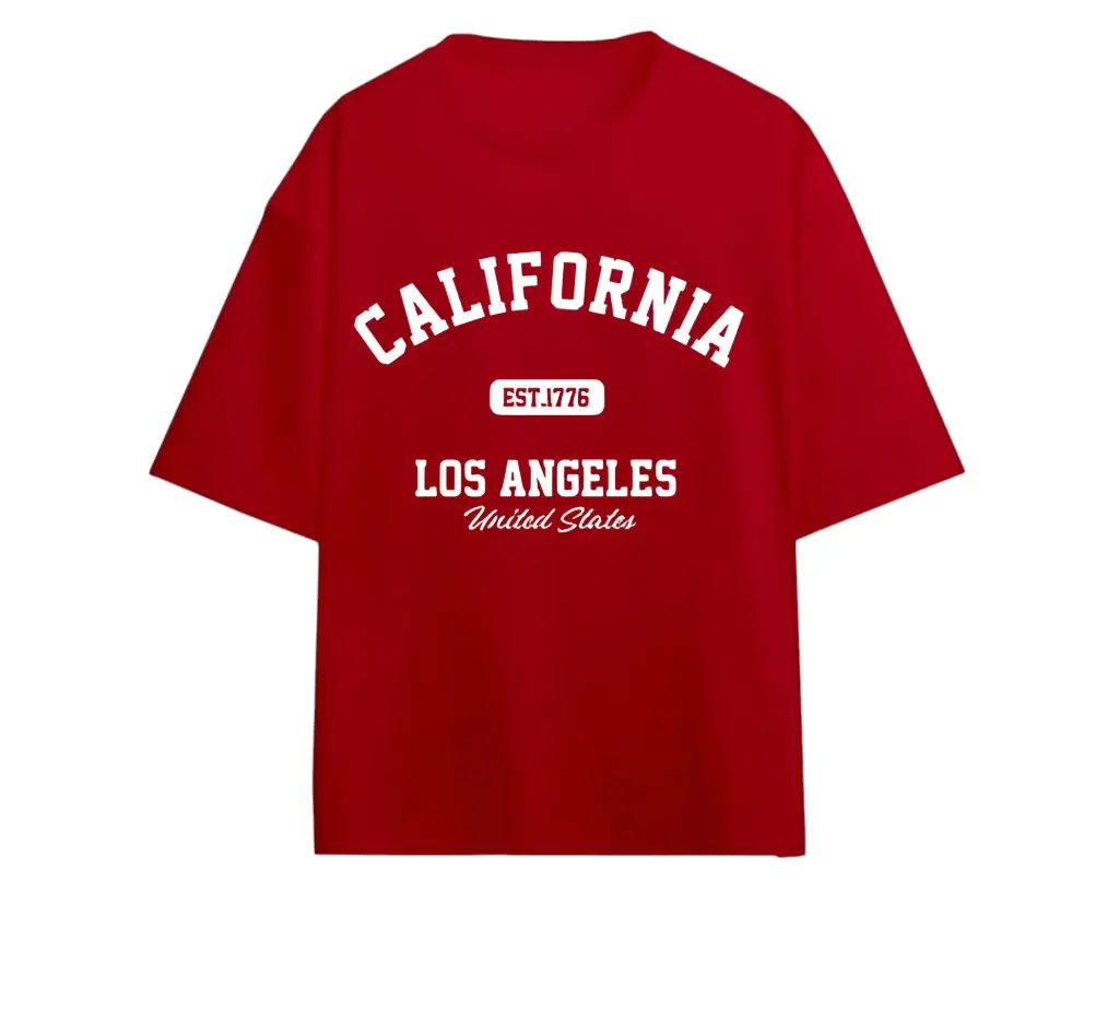 California Red 240gsm Oversized t-shirt  (S)