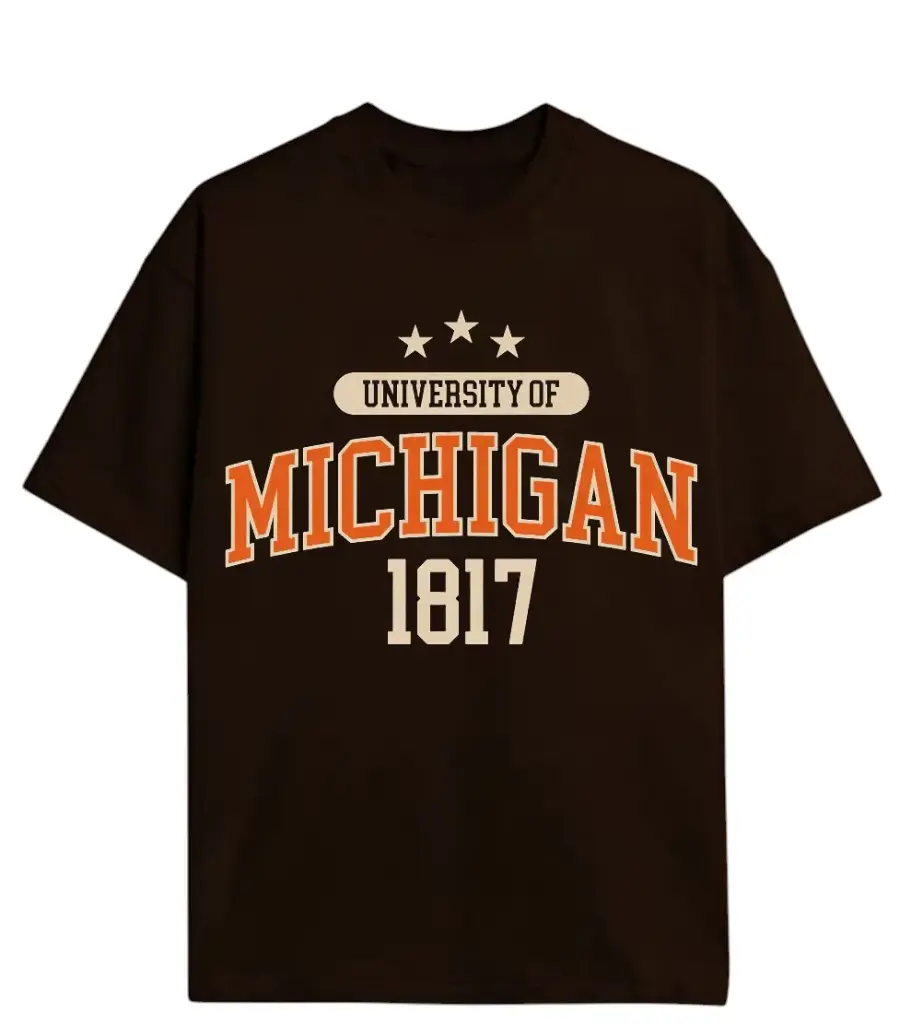 Michigan Brown 240gsm Oversized t-shirt  (S)