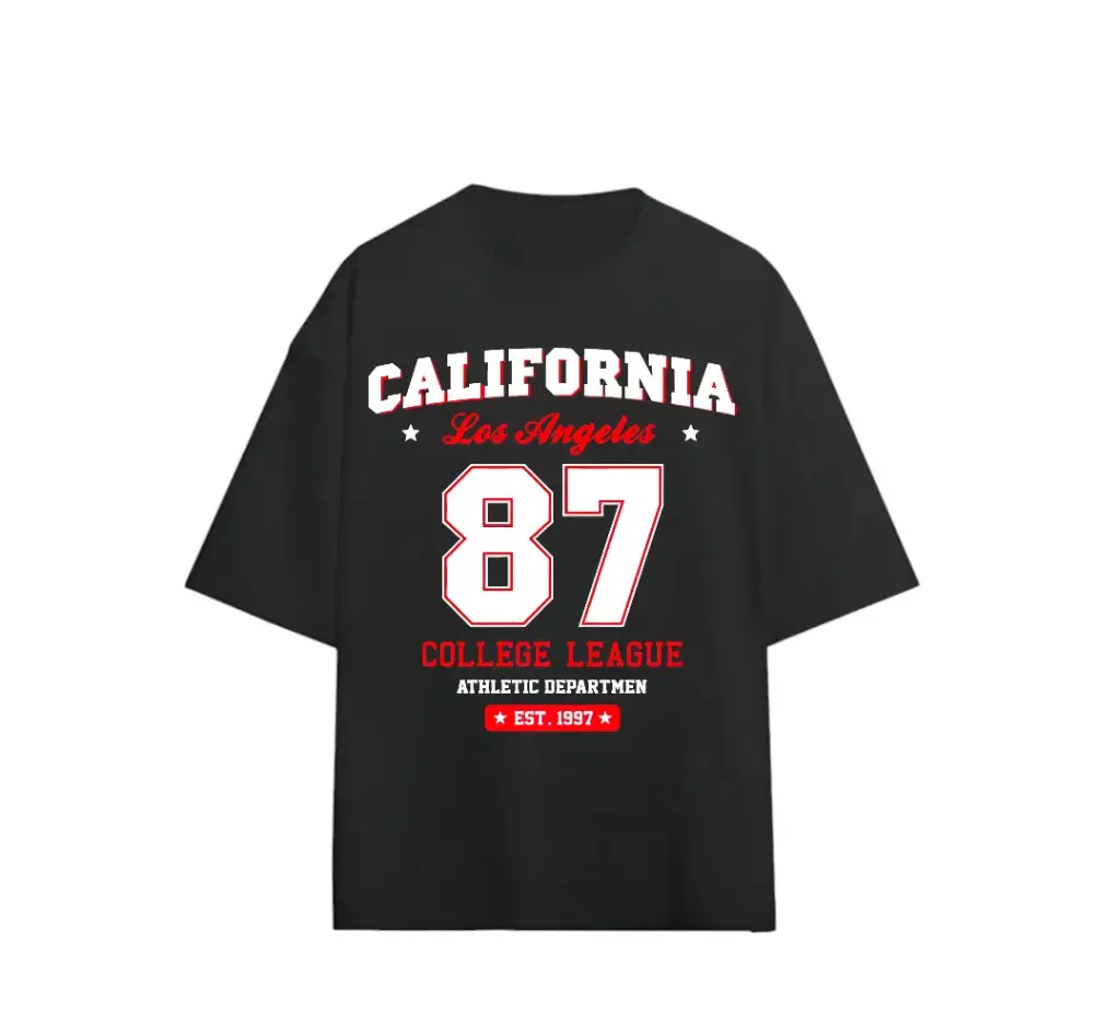 California Black 240gsm Oversized t-shirt  (S)