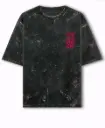  Chase Gains Never Stop Acid wash black 240gsm Oversized t-shirt 