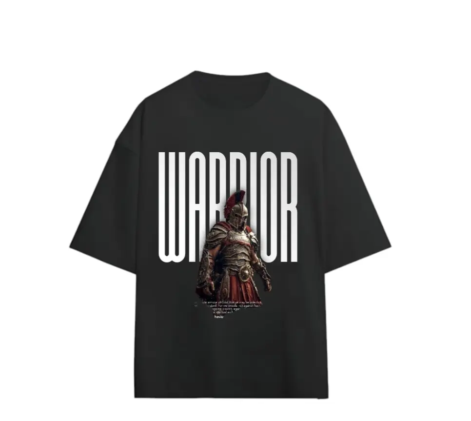Warrior Black240gsm Oversized t-shirt  (S)