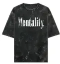Mentality Acid wash Black 240gsm Oversized t-shirt 