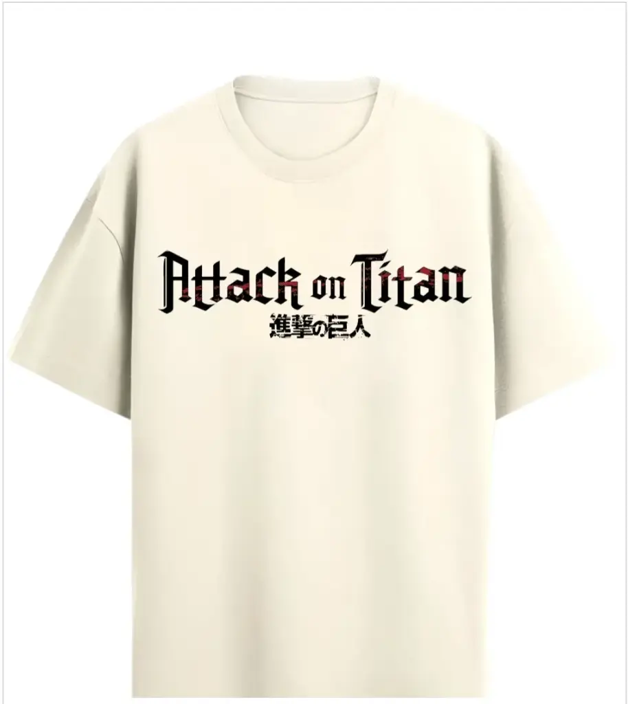 Attack On Titan Off White 240gsm Oversized t-shirt 